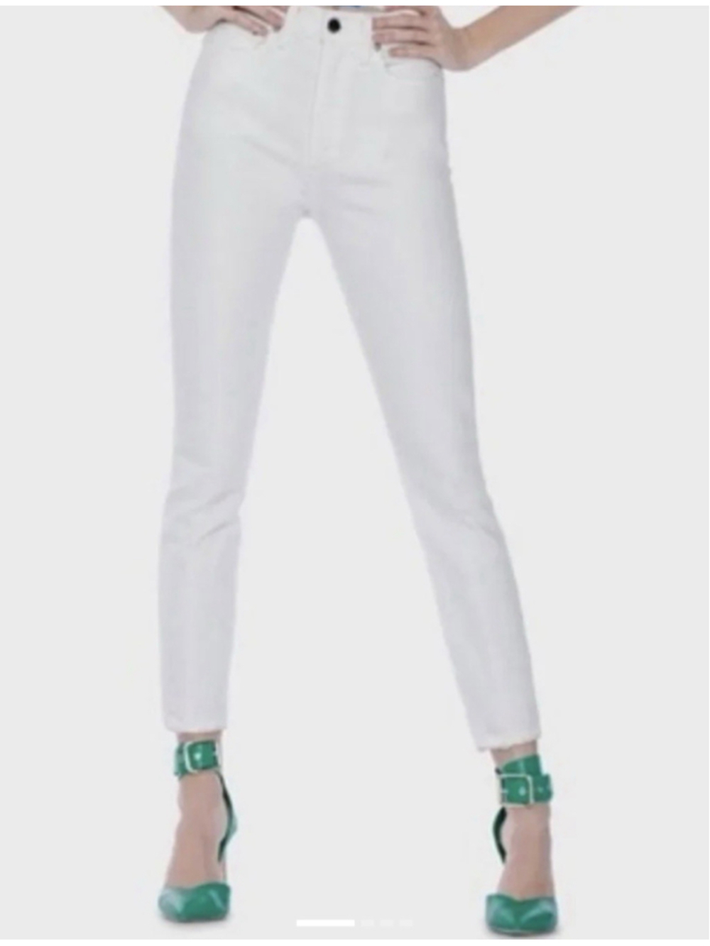 Alice + Olivia Good High Rise Skinny Jeans Women 28 White Stretch Luxury Boho